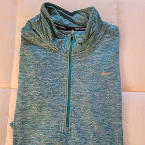 WOMENS AQUA 1/4 ZIP LONGSLEEVE NIKE ELEMENT DRI-FIT SIZE 1X W/THUMB HOLES